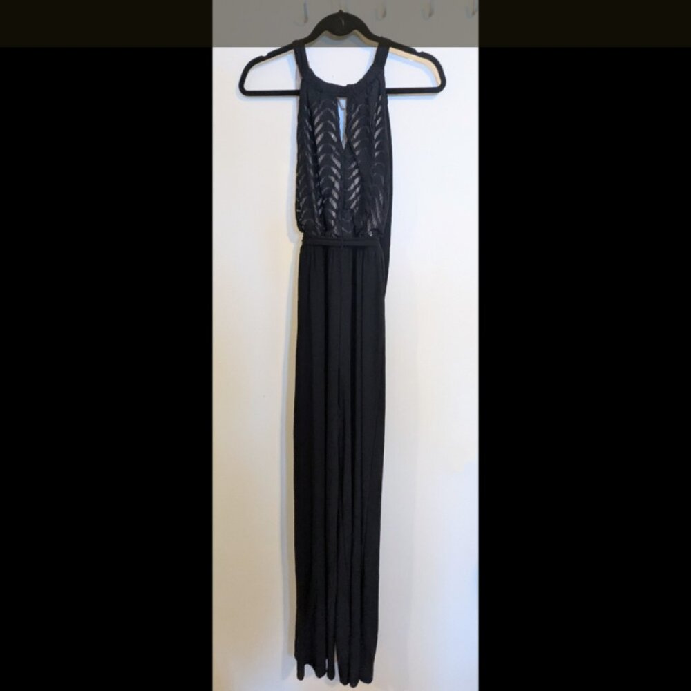 Black Dress Jumpsuit with Lace